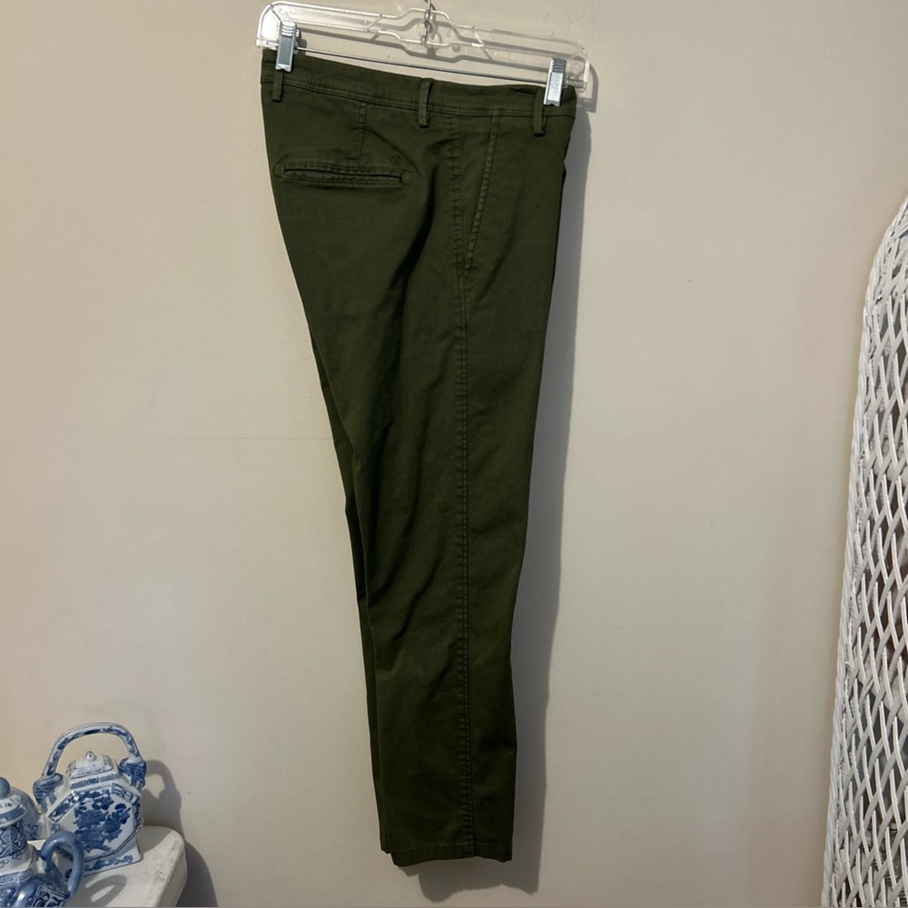 Selected Homme Pants Men’s 32X32 Olive Green Button Front Business Casual Chinos
